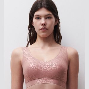 Chantelle soft stretch padded top pink leo shimmer