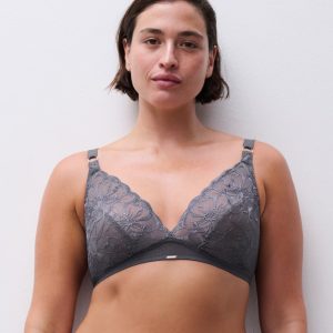 Chantelle fleurs bralette bh fancy grey